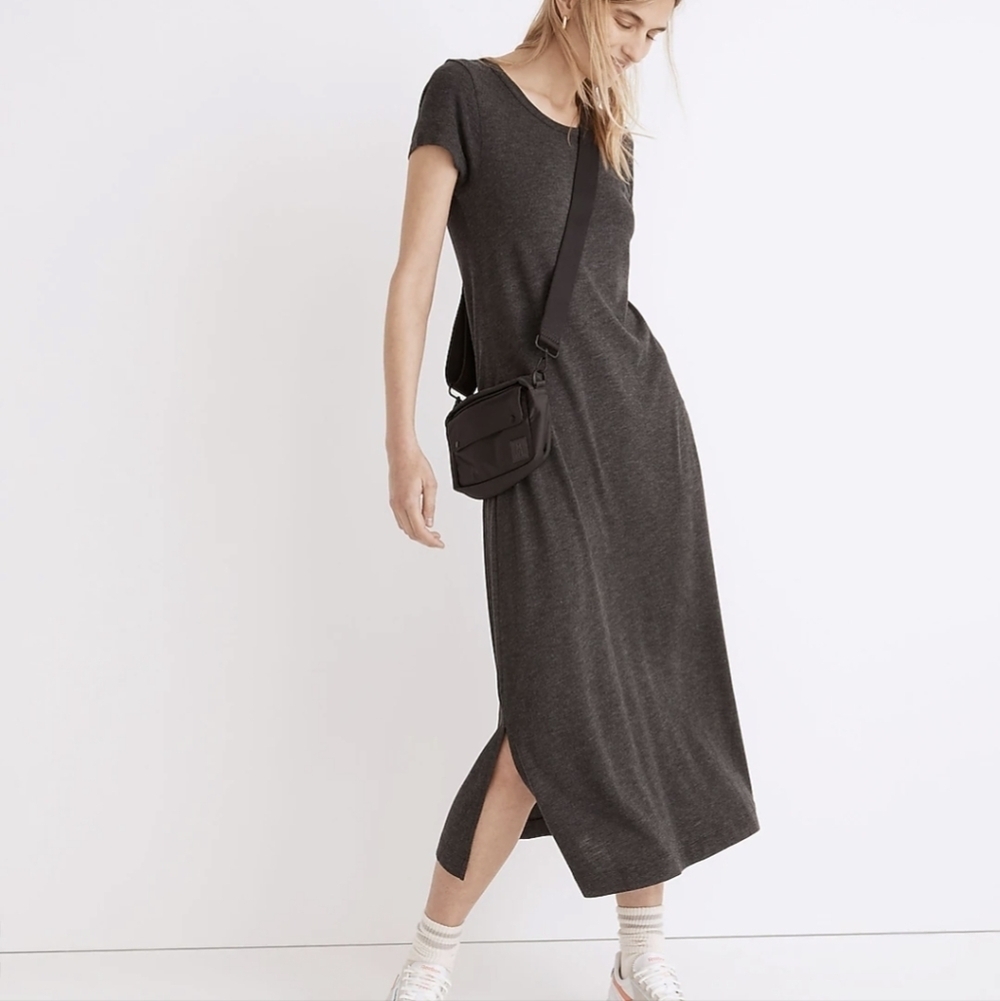 Madewell Relaxed Midi Tee Dress Grey Women's Small